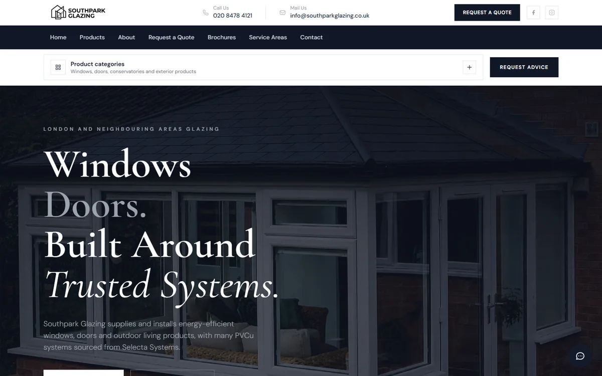 Southpark Glazing homepage
